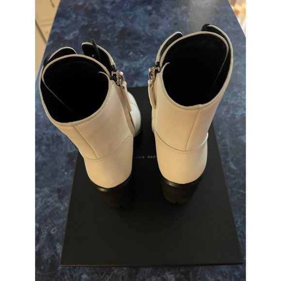 Giuseppe Zanotti Gintonic Leather Platform Booties White Women’s Size 8 - Picture 3 of 9